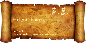 Pulger Endre névjegykártya
